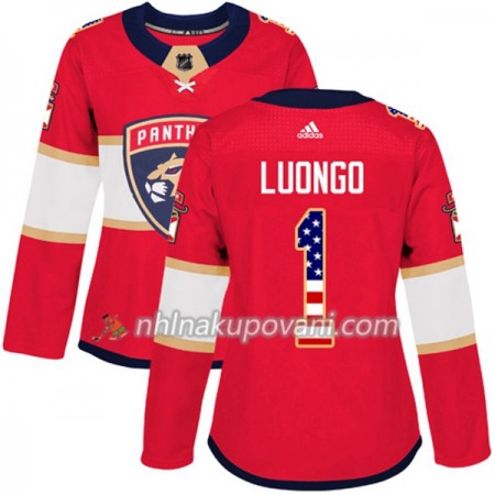 Florida Panthers Dresy Roberto Luongo 1 2017-2018 USA Flag Fashion Černá Adidas Authentic - Dámské